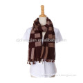 American scarf fake cashmere tribal tassel shawl brown+coffee